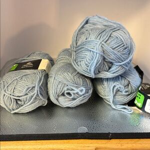 100% Pure Light Blue Acrylic Yarn Bundle